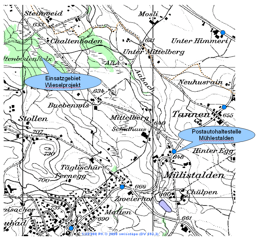 Wieselprojekt: Karte Chaltenboden